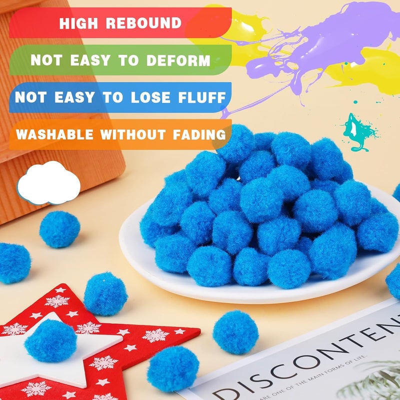 MORFEN 150 Pieces Pom Poms, 1 Inch Blue Craft Pom Poms, Fuzzy Pompom Puff Balls, Small Pom Pom Balls for DIY Arts and Crafts Projects, Home Decorations - Image 3